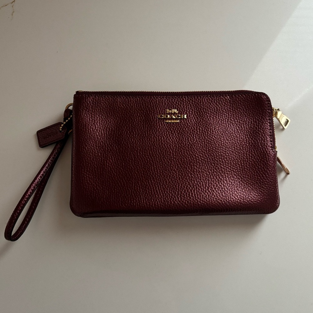 Coach Wristlet Wallet in Deep Burgundy